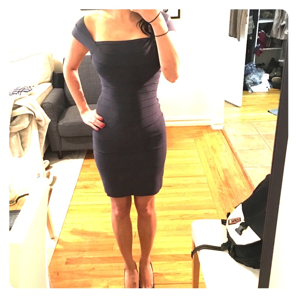 Herve Leger Off shoulder bandage dress S
